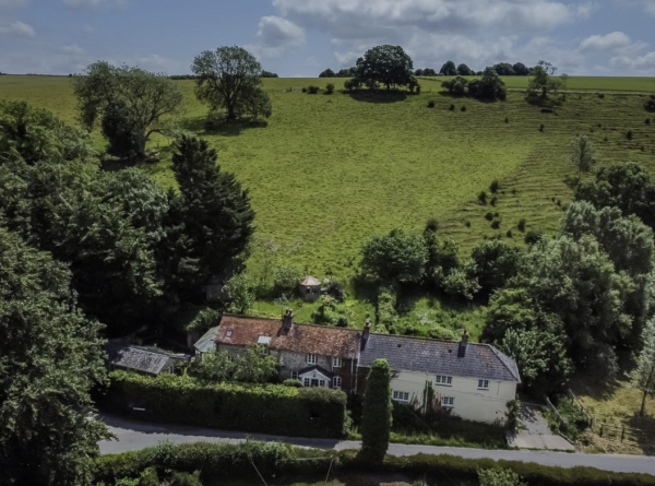 above the village